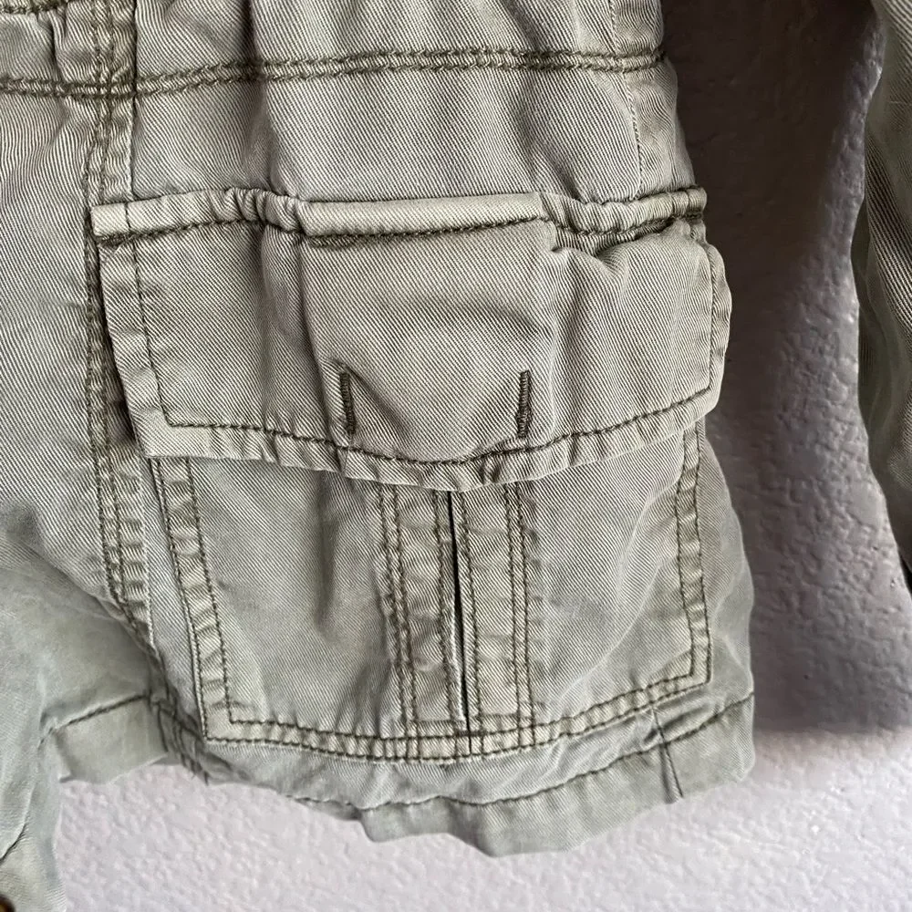 Lightweight Military Style Utility Jacket Light Olive 100% Lyocell | Size Small